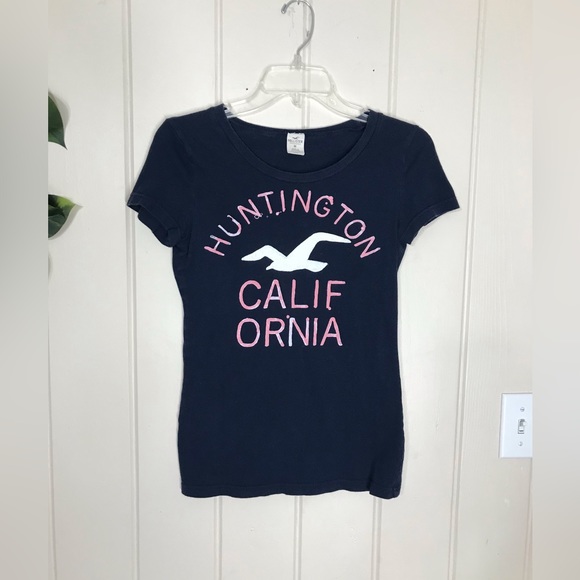 Hollister Navy Blue Round Neck Blouse Huntington California Medium 8- 10
Stretch - Picture 12 of 16